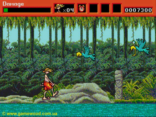 Скриншот игры Greendog (Greendog: The Beached Surfer Dude!) | Sega Mega Drive 2 (Genesis) | Попугайчики