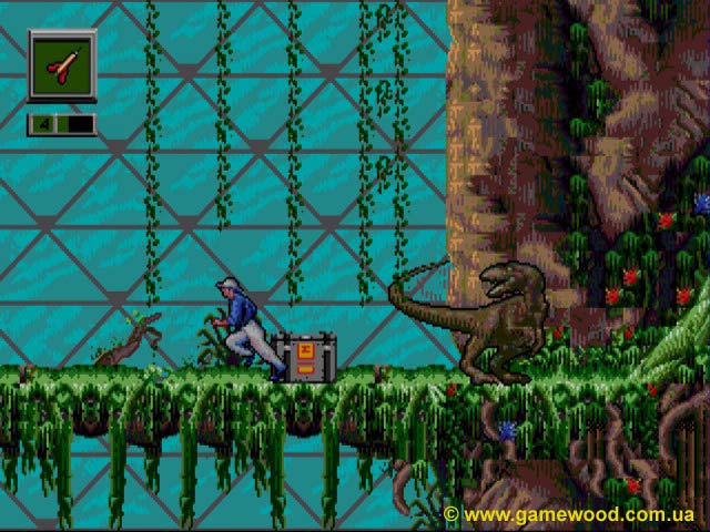 Скриншот игры Jurassic Park: Rampage Edition | Sega Mega Drive 2 (Genesis) | Надо срочно делать ноги