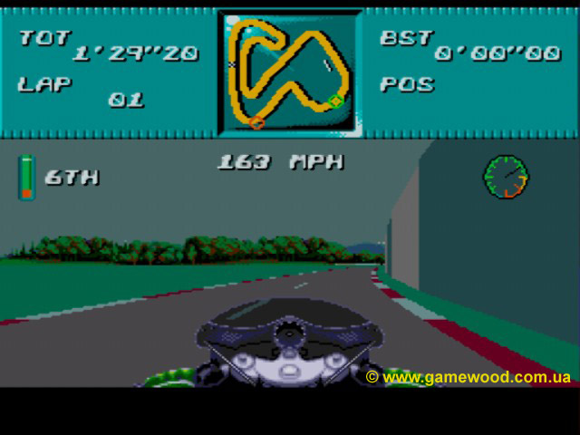 Скриншот игры Kawasaki: Superbike Challenge (Kawasaki Superbikes) | Sega Mega Drive 2 (Genesis) | Дух свободы