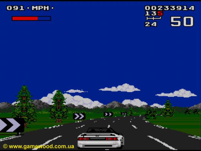 Скриншот игры Lotus Turbo Challenge | Sega Mega Drive 2 (Genesis) | До финиша далеко