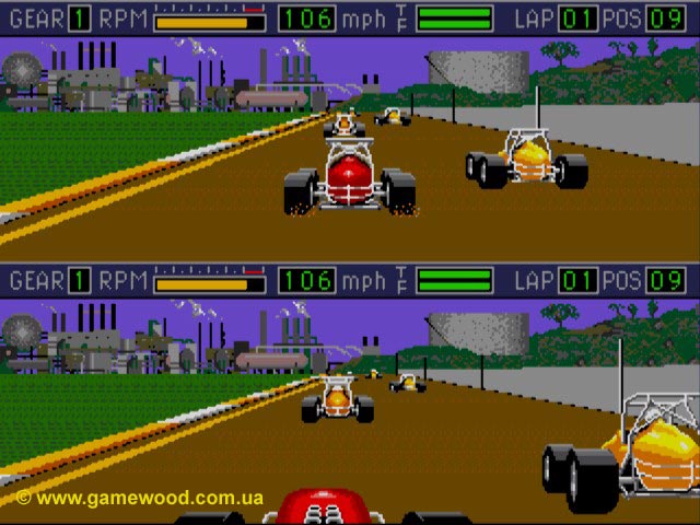 Скриншот игры Mario Andretti Racing | Sega Mega Drive 2 (Genesis) | Соревнование