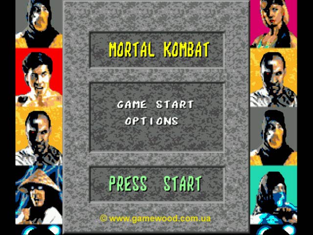 Скриншот игры Mortal Kombat («Мортал Комбат») | Sega Mega Drive 2 (Genesis) | Титульная заставка