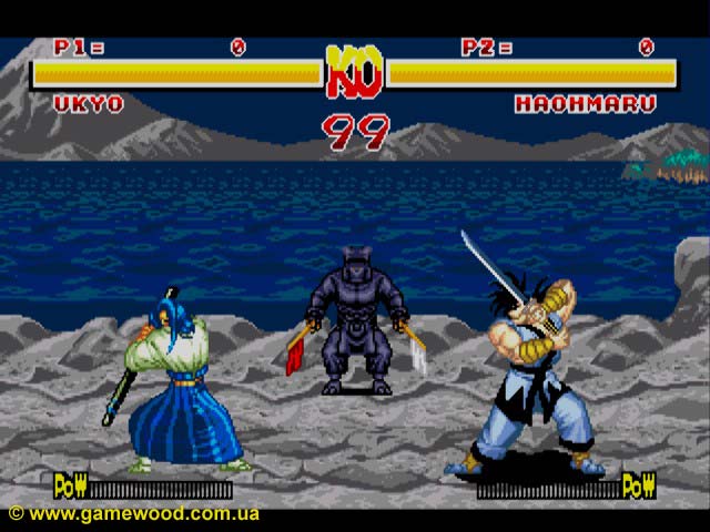 Скриншот игры Samurai Shodown (Samurai Spirits) | Sega Mega Drive 2 (Genesis) | Древние воины