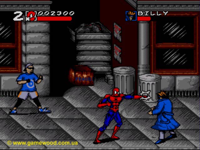 Скриншот игры Spider-Man and Venom: Maximum Carnage | Sega Mega Drive 2 (Genesis) | Челове-паук в городе