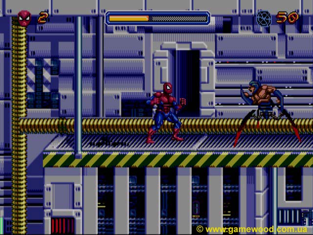 Скриншот игры Spider-Man: Animated Series | Sega Mega Drive 2 (Genesis) | Противников предостаточно