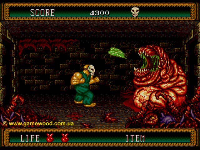 Скриншот игры Splatter House 2 | Sega Mega Drive 2 (Genesis) | Ядовитая слизь