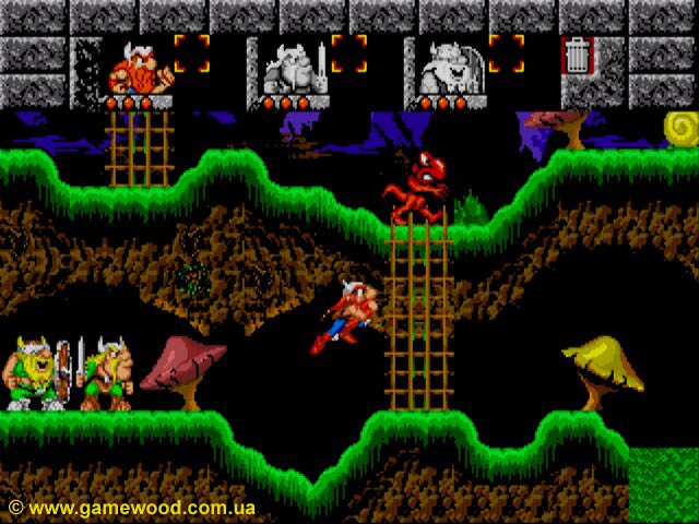 Скриншот игры The Lost Vikings | Sega Mega Drive 2 (Genesis) | Три викинга