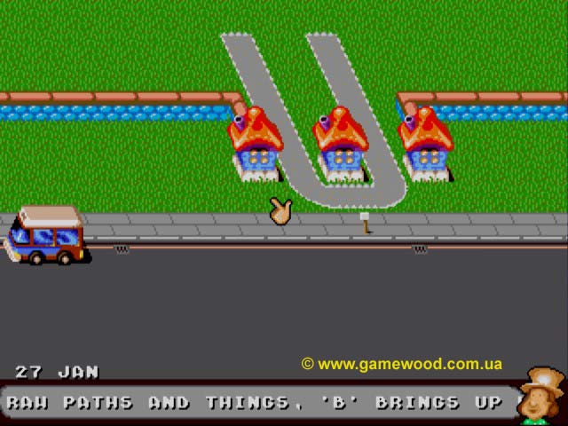 Скриншот игры Theme Park | Sega Mega Drive 2 (Genesis) | Развлекательный парк